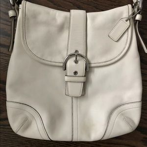 COACH Cream/Off White Smooth Leather Crossbody/ Shoulder Bag Medium K3S-9480